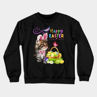 Happy Easter Kitten Crewneck Sweatshirt